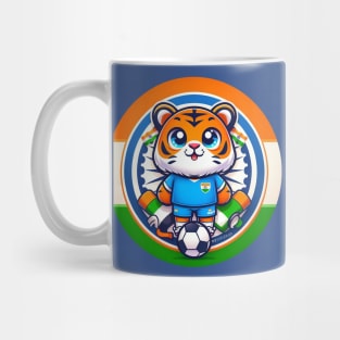 Indian Tiger playing football Mug